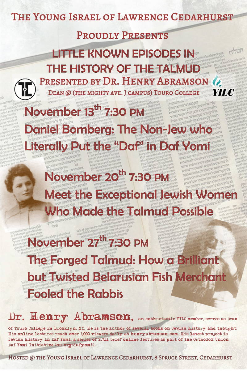 Banner Image for Jewish History Series with Dr. Henry Abramson - Little Known Episodes in the History of the Talmud