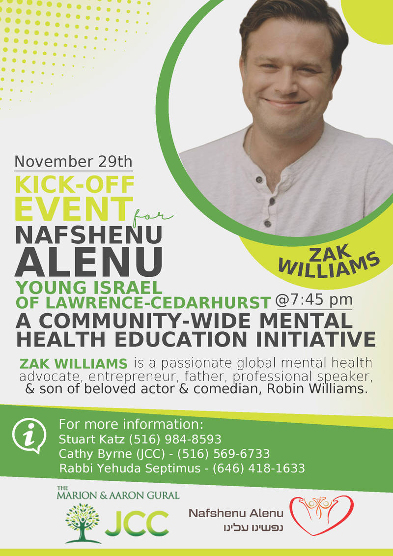 Banner Image for Kick off Event for Nafshenu Alenu featuring Zak Williams