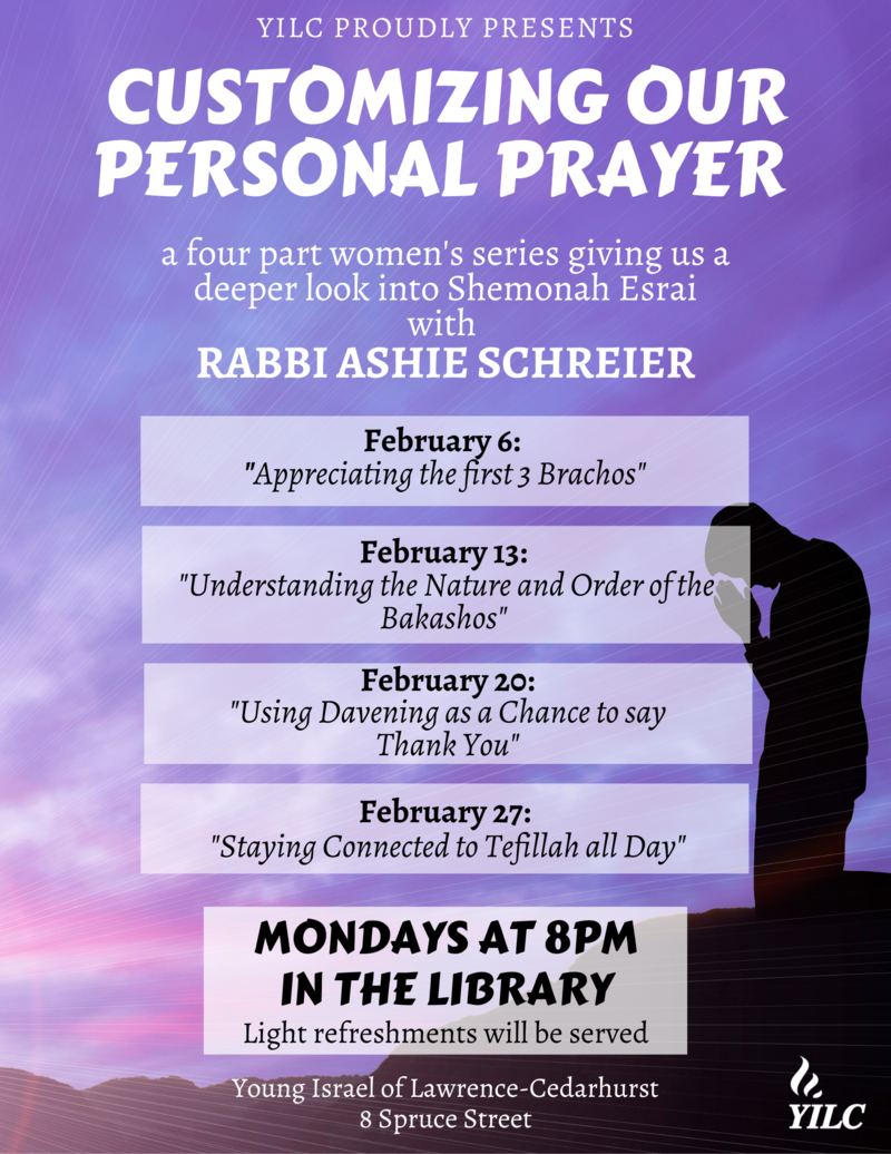 Banner Image for Customizing our Personal Prayer with Rabbi Schreier                                                                                                                                                                                                            